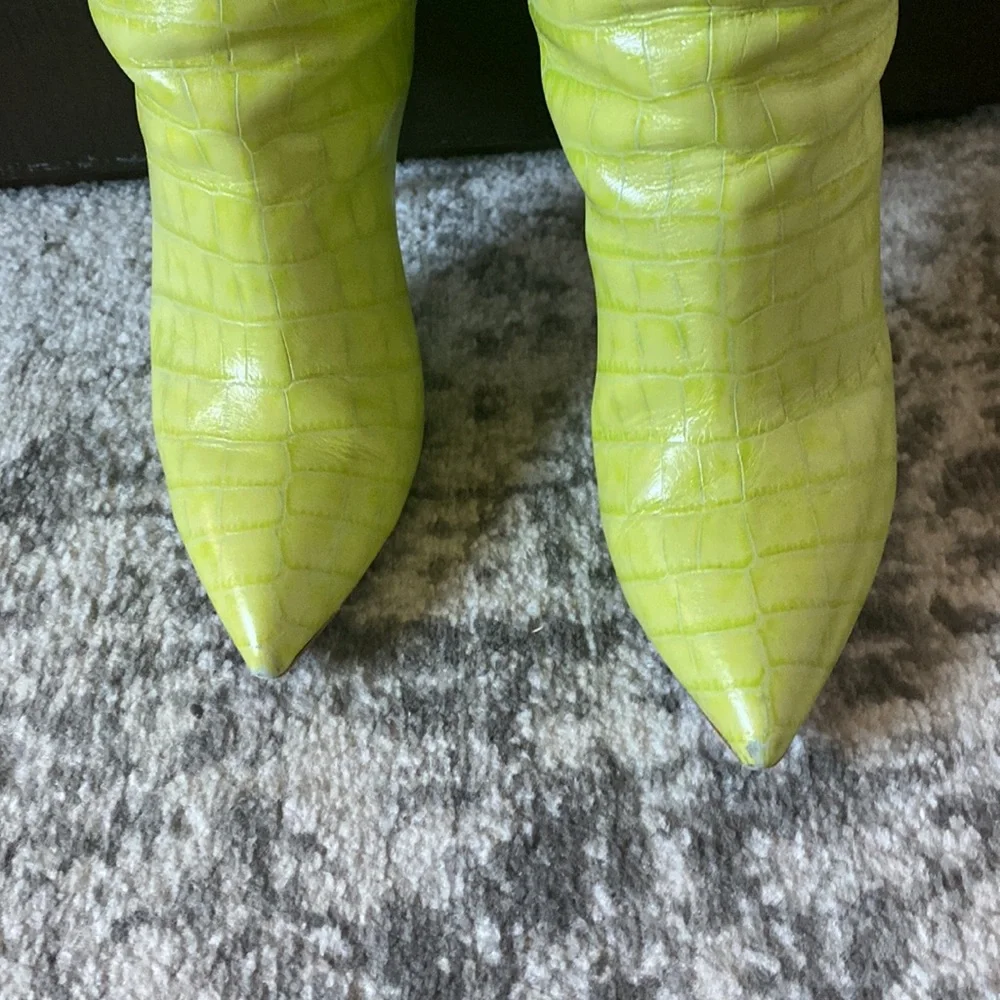 Paris Texas Knee-High Croc-Embossed Leather Boots - Picture 6 of 6